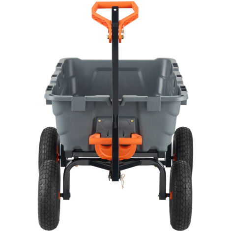 Mophorn Carrello Ribaltabile 1025 x 640 x 280 mm Carrello Ribaltabile da Giardino in polietilene, Telaio in Acciaio Facile Montare, Maniglia Convertibile 2 in 1, Capacita 544,31 kg Pneumatici 330,2 mm