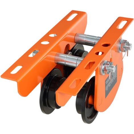 Mophorn Carro manual para polipasto eléctrico , capacidad de 2200 lb/1 tonelada, carro de empuje con ruedas dobles, ancho de brida de viga ajustable de 2,68" a 4,33" para PA200, PA250, PA300, PA400, P