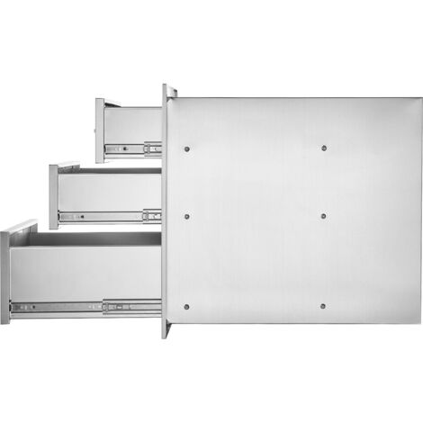 Mophorn Cassetti tripli per cucina da esterno da 18x23 pollici, in acciaio inossidabile con maniglia cromata, 18x23x23 pollici per postazioni barbecue