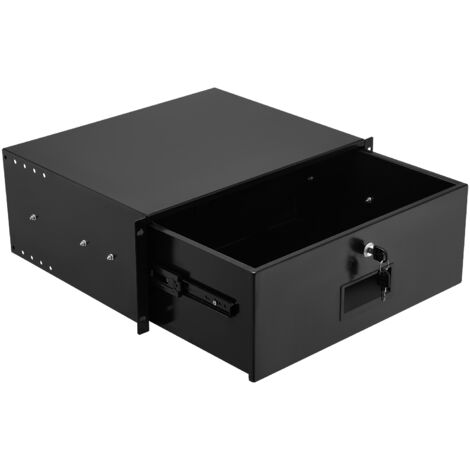 Mophorn Cassetto Rack 4U con Capacità di 22,68 kg, Profondità 350 mm, Cassetto Scorrevole Bloccabile con Serratura e Passacavi, Ideale per Armadi AV e Apparecchiature di Rete