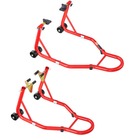Mophorn Cavalletto per Moto con Capacità di Carico fino a 385 kg, Supporto Anteriore e Posteriore per Forcella, Cavalletto U+L per Motociclette, Strumento per Riparazioni in Garage o Officina