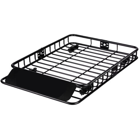 Mophorn Cesta de carga para portaequipajes de techo, 117,5 x 91,5 x 11,4 cm, portaequipajes de techo resistente, capacidad de 90,7 kg, soporte universal para SUV, camiones y vehículos