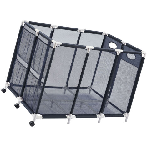 Mophorn Cestino Portaoggetti Galleggiante per Piscina 120x77x86,5 cm, Contenitore in Rete con Ruote per Accessori, Giocattoli e Attrezzature, Struttura in Plastica