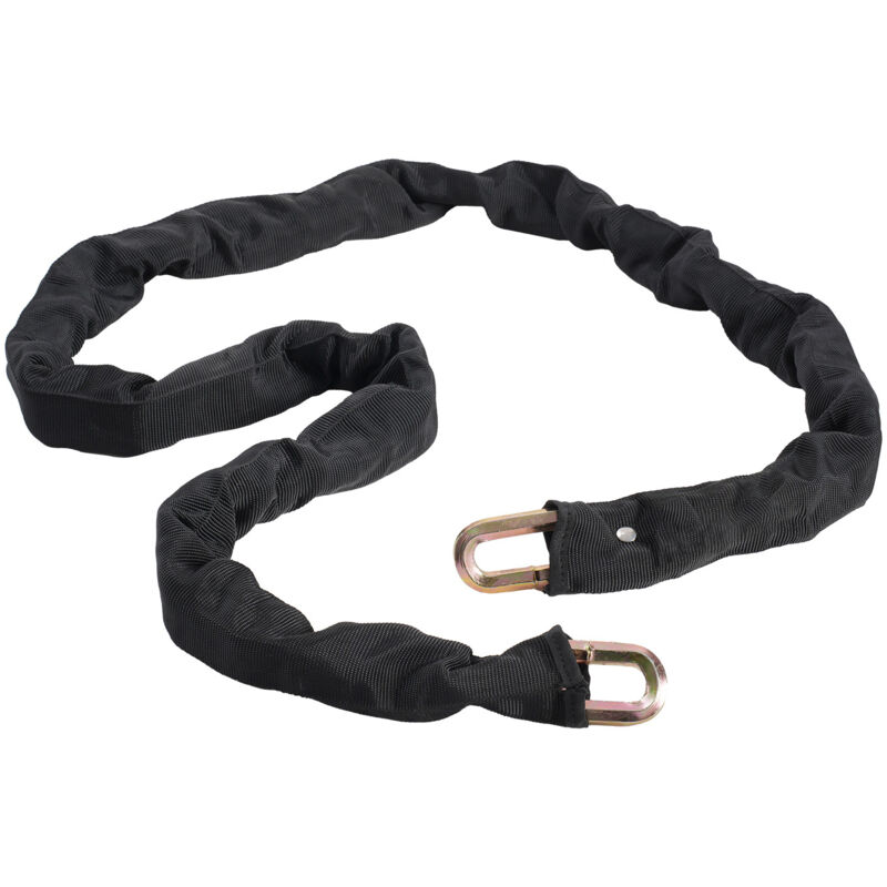 Mophorn - Chaîne antivol pour vélo de 1,8 m, 9,5 mm, en acier robuste, antivol pour vélo, moto, scooter, porte, portail, noir