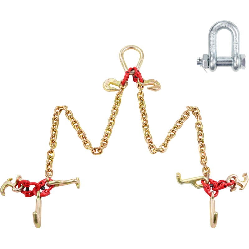 Mophorn - Chaîne de remorquage G80 v, 5/16' x 3', chaîne de remorquage avec crochets r, t, j et de préhension, chaîne de remorquage de transport