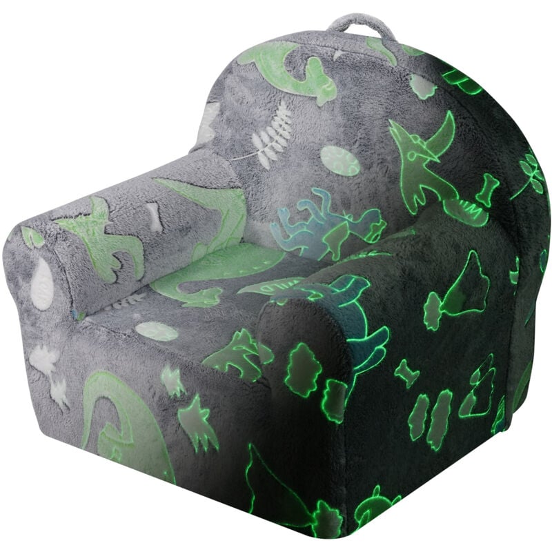 Chaise pour tout-petits, fauteuil-lit confortable pour enfants, meuble de salle de jeux phosphorescent pour garçons et filles, gris - Mophorn