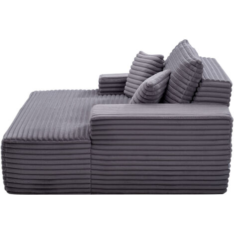 Mophorn Chaiselongue Relaxliege 138 cm,gepolstertes Schlafsofa mit Kissen & Armlehnen, Schlafcouch mit komfortabler Sitzfläche für Wohnzimmer und Schlafzimmer,Loungesessel aus elastischem Schaumstoff