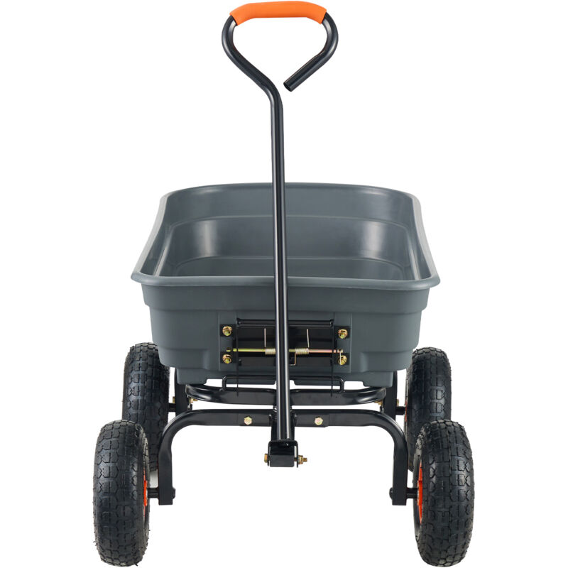 Chariot à benne basculante – Chariot de jardin en polyéthylène avec cadre en acier, capacité de 600 lb, poignée convertible 2 en 1, brouette