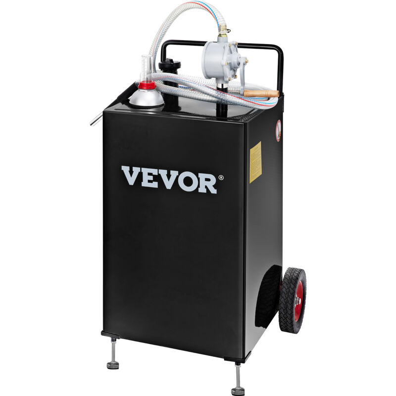 Vevor Chariot a essence 30 gallons reservoir de stockage de carburant avec roues, pompe de transfert manuelle, conteneur deessence carburant diesel