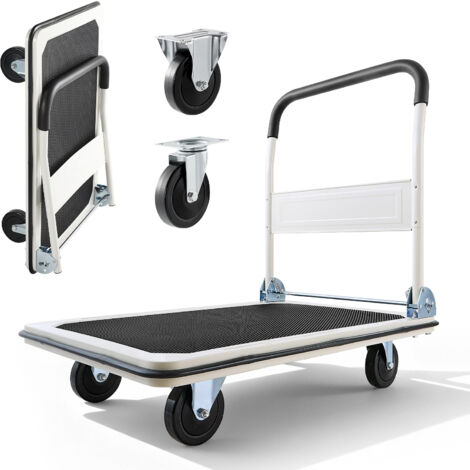Mophorn Chariot à Plateforme Pliable Charge 299,37 kg, Plateau 90x61 cm pour Transport et Déplacement d'Objets Lourds et Encombrants, équipé de Roues Pivotantes et d'une Poignée Compacte