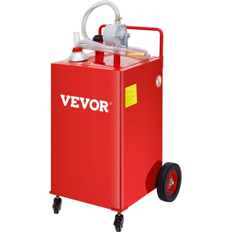 Mophorn - vevor Chariot de carburant, 35 gallons, reservoir de stockage deessence 4 roues, pompe de transfert manuelle reservoir de carburant essence
