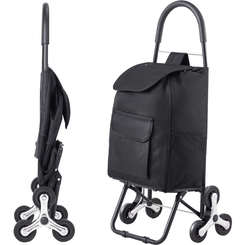 Chariot de courses pliable Stair Climber Trolley Dolly, 36L. Un chariot pratique avec 6 roues et un sac en tissu Oxford. Idéal pour faire les