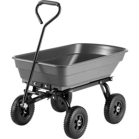 Mophorn Chariot de jardin robuste avec capacité maximale de 181 kg,  Dispose d'une benne basculante à 90°, de 4 roues increvables pivotantes à 180° et d'un mécanisme rotatif à 270°.