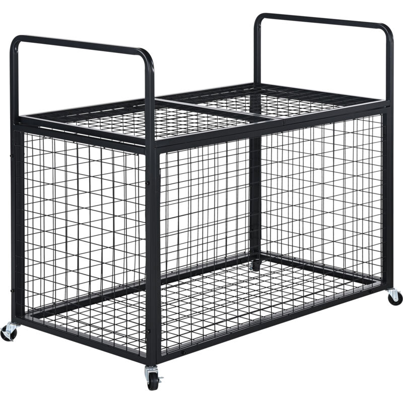 Mophorn - Chariot de rangement à roulettes pour ballons de sport,Verrouillable avec double couvercle,pour l'intérieur et l'extérieur. Support en