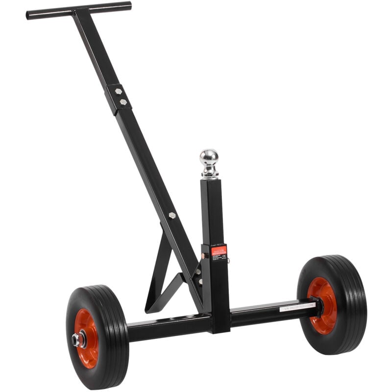 Mophorn - Chariot de remorque, capacité de charge de 272 kg, hauteur ajustable entre 42 cm et 56 cm, boule d'attelage de 47,3 mm, pneus pleins de 254