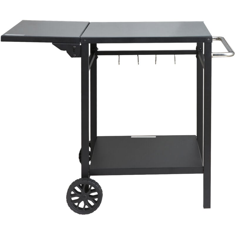 Mophorn - Chariot de salle à manger pour barbecue d'extérieur à 2 étagères, table de préparation pour barbecue,chariot modulaire portable pour four à