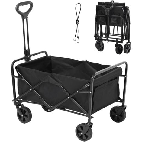 Mophorn Chariot pliable , chariot de plage de 2 pi3 avec roues tout-terrain de 5 po, capacité de charge robuste de 220 lb, chariot pliable avec porte-gobelets pour le camping, le shopping et les sport