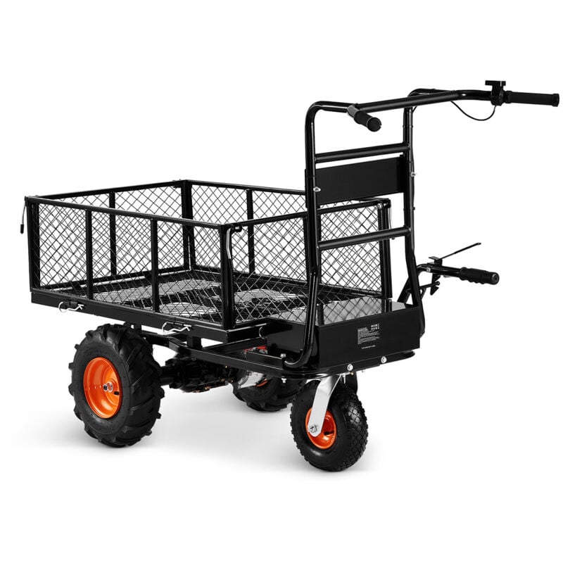 Chariot utilitaire électrique d'une capacité de 500 lb, 36 v, 432 w, chariot électrique avec frein, brouette de transport de matériaux à assistance