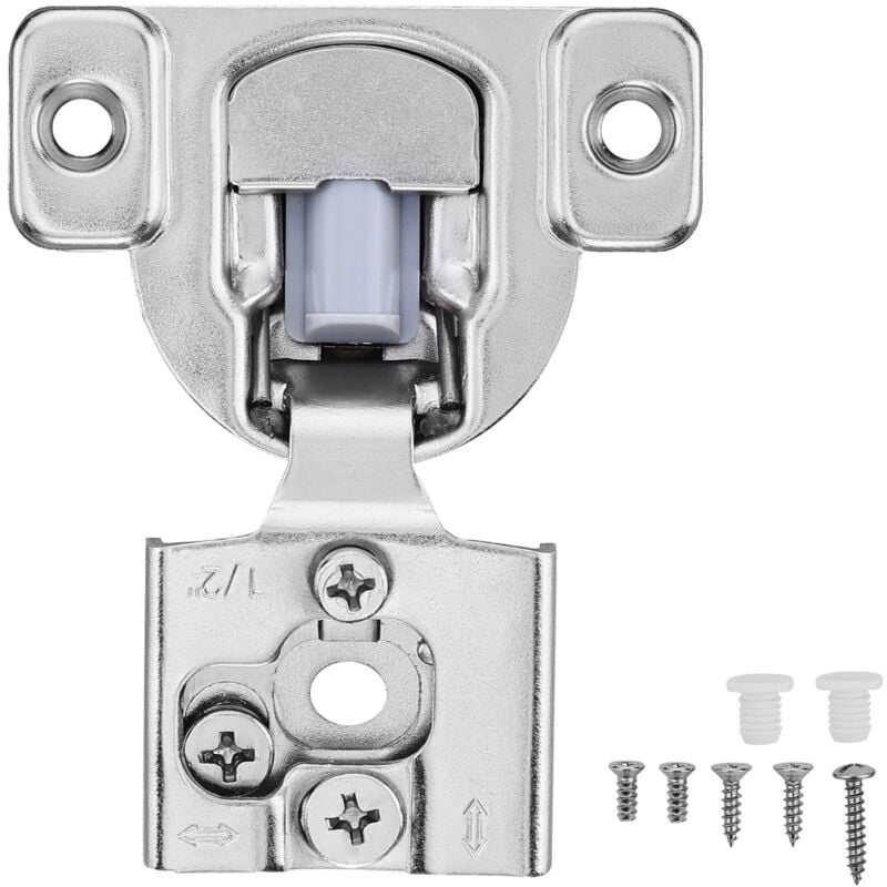 Mophorn - Charnières d'armoire, lot de 60 charnières de porte de cuisine à recouvrement partiel,charnières de placard dissimulées à fermeture douce à
