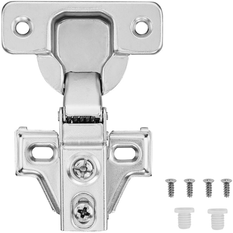Mophorn - Charnières pour armoires - Lot de 60, recouvrement partiel, ouverture à 100 degrés, fermeture en douceur pour armoires avec cadre et sans
