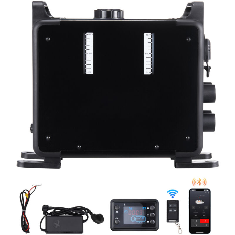 Mophorn - Chauffage diesel 8 kW, chauffage à air diesel tout-en-un 12 V/24 v, commande Bluetooth, télécommande et écran d'affichage, alarme co,