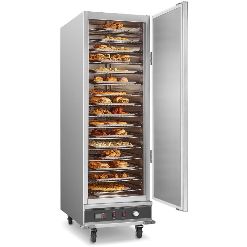 Mophorn - Chauffe-plats Boîte chaude, grand chauffe-plats à 16 niveaux - Équipé d'un bac à eau, d'une porte simple et d'étagères réglables. Armoire