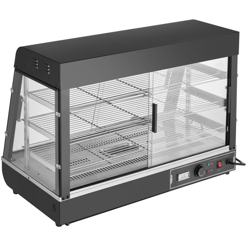 Mophorn - Chauffe-plats commercial à 3 niveaux, chauffe-plats 1500 w avec lumière, étagère réglable et affichage de la température, chauffage à la