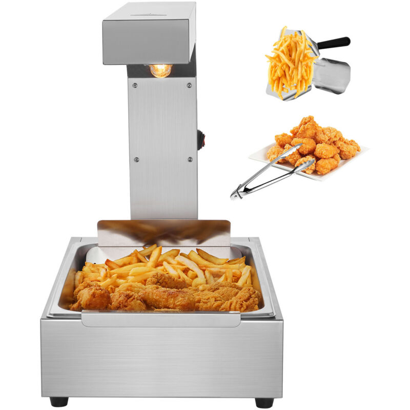 Chauffe-plats pour frites , lampe chauffante commerciale pour aliments 750 w, station de vidage de lumière chauffante électrique en acier inoxydable,
