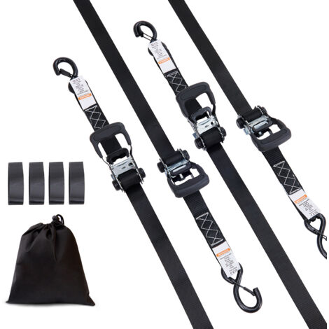 Mophorn Cinghie di fissaggio a cricchetto(4 pezzi), resistenza alla rottura massima di 5208 libbre, cinghie di fissaggio a cricchetto premium da 1,6 x 8 piedi con maniglie imbottite