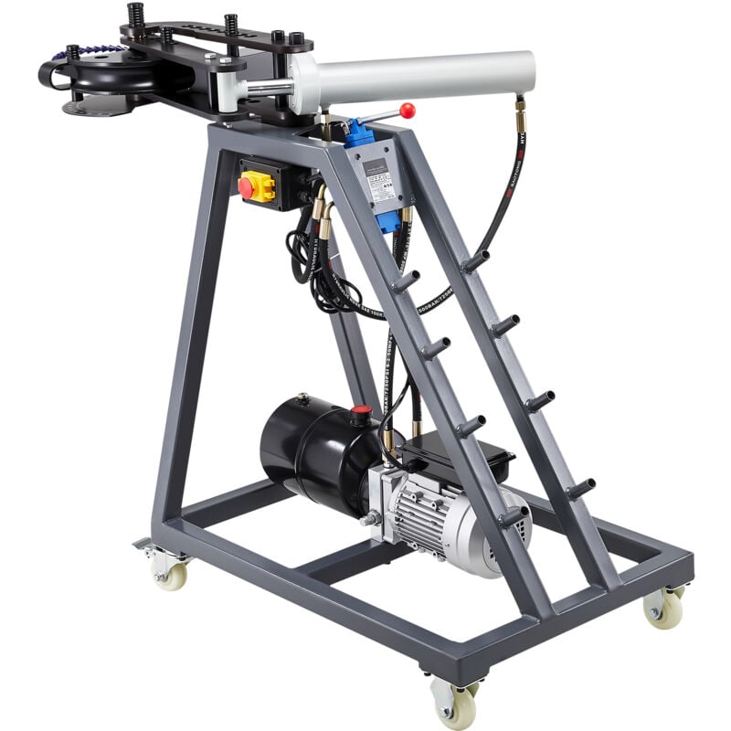 Mophorn - Cintreuse de tubes électrique Puissance de 750 w avec vérin hydraulique de 6 L,cintreuse mobile équipée de roulettes. angle de cintrage