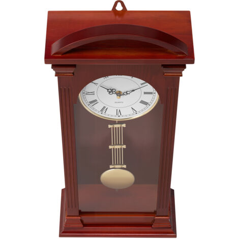 Mophorn Classic Vintage Pendulum Clock, 26.7 in Wall Clock with Pine Wood & MDF Construction, Quartz Movement, Silent Operation, Ideal for Living Room, Bedroom, Home Decoration