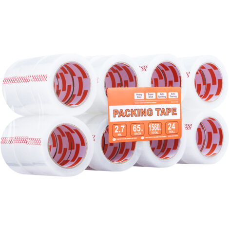 Mophorn Clear Packing Tape, 24 Rolls, 1.88 Inches x 65 Yards, 2.7 Mil Thick, Heavy Duty for Various Uses