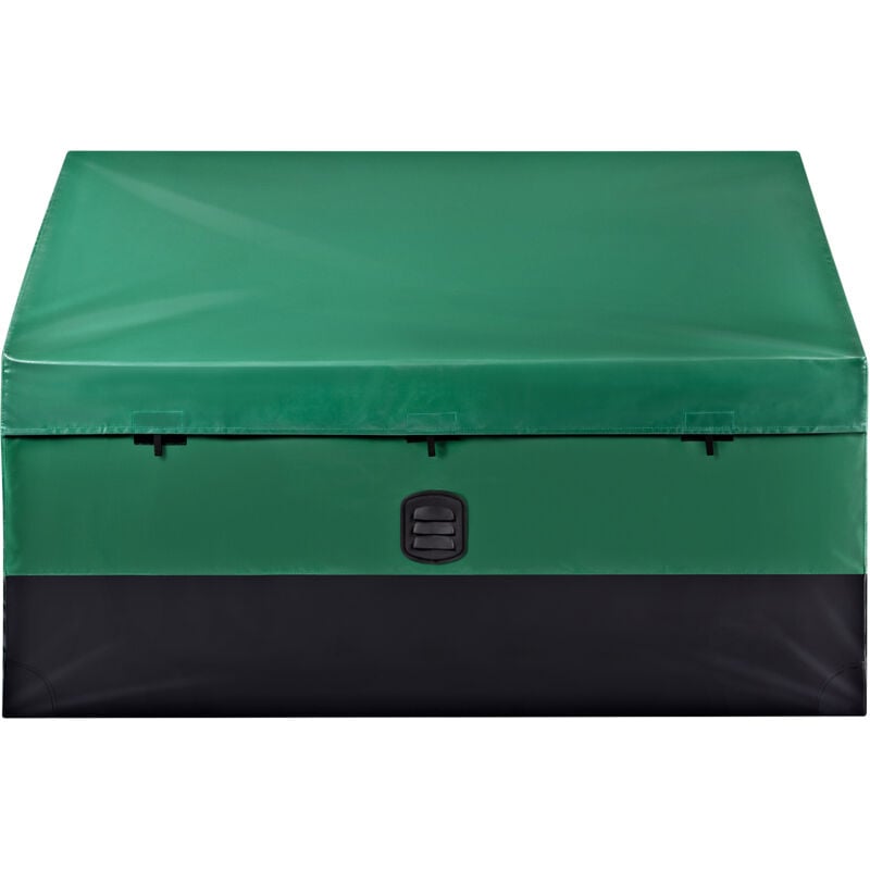 Coffre de rangement extérieur de 100 gallons, coffre de terrasse en bâche pe imperméable avec cadre galvanisé, protection contre les intempéries et
