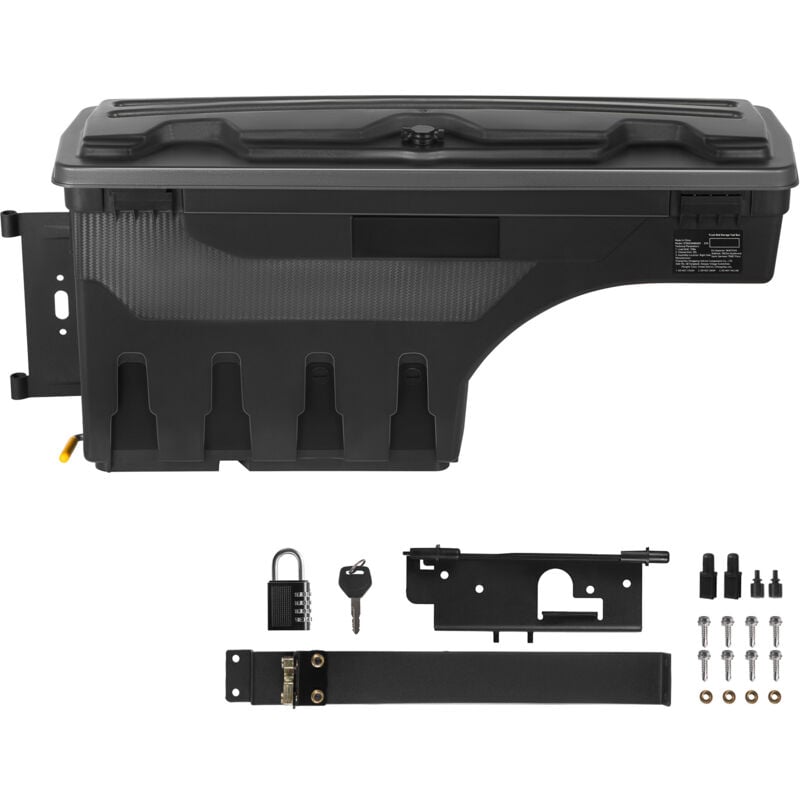 Mophorn - Coffre de rangement pour benne de camion, couvercle verrouillable, boîte à outils abs étanche 6,6 Gal/20 l avec cadenas à mot de passe,