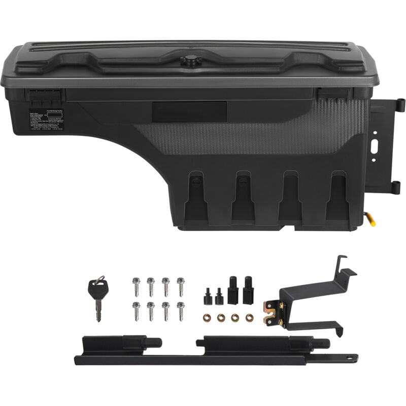 Coffre de rangement pour benne de camion - verrouillable, étanche, 6,6 gal/20 l. Compatible avec Chevrolet Silverado 1500 et gmc Sierra 1500