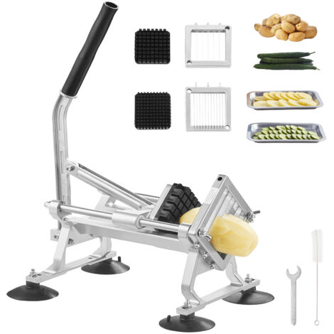Mophorn Commercial Vegetable Slicer, 1/4"+3/8"+1/2" Fruit Slicer, Stainless Steel and Aluminum Alloy Vegetable Cutter Slicer Machine, Manual Slicer with Non-slip Feet, for Radishes, Onions, Potatoes