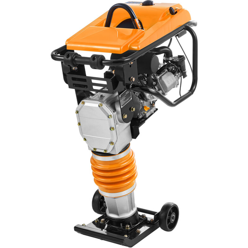 Mophorn Compacteur à vérin sauteur - Pilonneuse vibrante de 6,5 CV avec moteur de 196 cm3, force d'impact de 3 600 lb, profondeur de compactage de 26