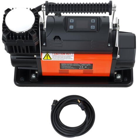 Mophorn Compressore d'Aria Portatile 12V con Display LCD e Spegnimento Automatico, Pompa per Pneumatici Fuoristrada 3,36 L/s con Adattatori per Auto, SUV, Camper e Camion