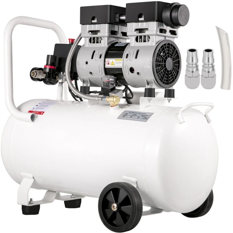 Image of Mophorn - Compressore dearia da 11 galloni, ultra silenzioso, 1 hp, serbatoio in acciaio senza olio, 750 w, 8 bar, portatile per riparazioni