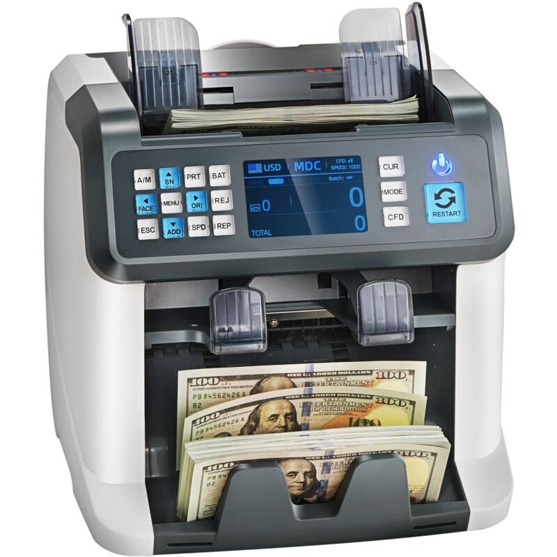 Mophorn - Compteuse de billets, cette compteuse de billets peut gérer des dénominations mixtes. Elle est dotée de 2 cis, sn, uv, ir, mg, dd