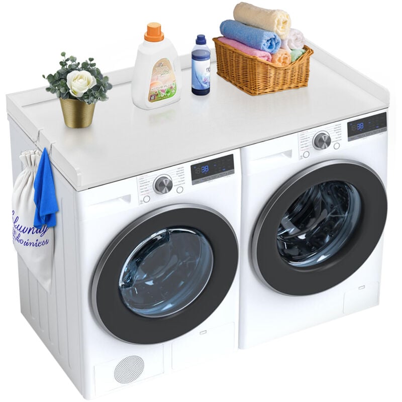 Mophorn Comptoir de laveuse-sécheuse, plateau en bois de 54 po x 27 po avec coussinets antidérapants, résistant à l'eau pour l'organisation et le