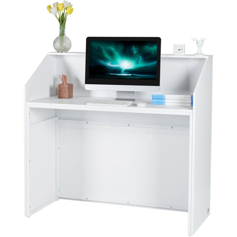 Comptoir de réception de 46,46 pouces, table de comptoir rectangulaire, comptoir de caisse pour bureau et vente au détail, pour hall d'entrée, salon