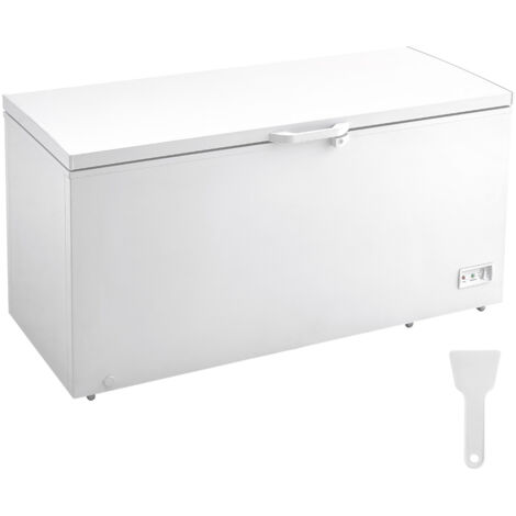 Mophorn Congelador Horizontal Grande de 488 L y 4 Cestas Extraíbles Independientes con Puerta Abierta Superior con Tapa de Bloqueo Temperatura Ajustable de 7 Niveles Iluminaciones LED 6 Ruedas