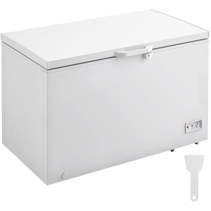 Congélateur coffre - Capacité de 12,8 pi³, 4 paniers amovibles, réglage de la température à 7 niveaux, lumière led, 6 roues, couvercle verrouillable