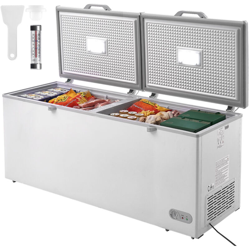 Congélateur coffre - Capacité de 19,8 pi3 / 561 l, couvercles doubles à dessus divisé, 4 paniers amovibles, réglage de the température à 7 niveaux,