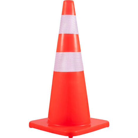 Mophorn Coni di Sicurezza, Altezza 73 cm, Coni Traffico Arancione in PVC da 12 Pezzi con 2 Collari Riflettenti e Base Pesata, Utilizzati per il Controllo del Traffico, il Parcheggio Stradale