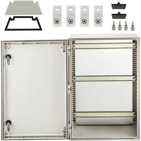 Mophorn Contenitore in acciaio NEMA, 60 x 40 x 23 cm NEMA 4X Scatola elettrica in fibra di vetro, IP66 impermeabile e antipolvere, scatola di giunzione per interni/esterni con piastra di montaggio