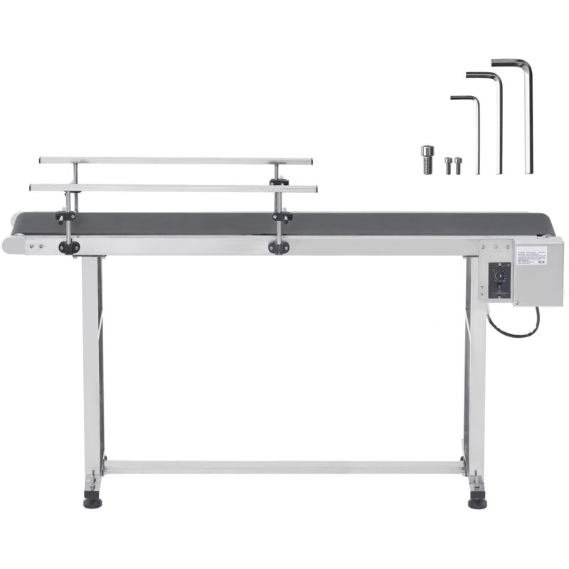 Mophorn - Convoyeur à bande, 59 x 15,7 pouces, acier inoxydable et pvc robustes, vitesse réglable