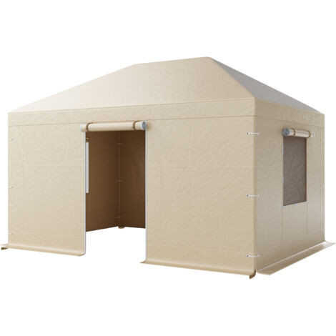 Mophorn Copertura Invernale per Gazebo Rigido 3,10 x 4,41 m, Protezione per Tutte le Stagioni con Pareti Laterali e Finestre in Rete, Ideale per Ripari Chiusi, Gazebo Escluso