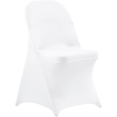 Mophorn Coprisedie Bianchi Elasticizzati in Poliestere e Spandex, Ideali per Matrimoni, Feste e Banchetti, con Design Frontale Liscio, Compatibili con Sedie di Dimensioni Fino a 450 x 460 x 770 mm